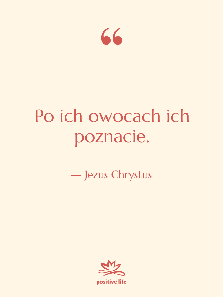 Cytat: Jezus Chrystus - Po ich owocach ich poznacie.