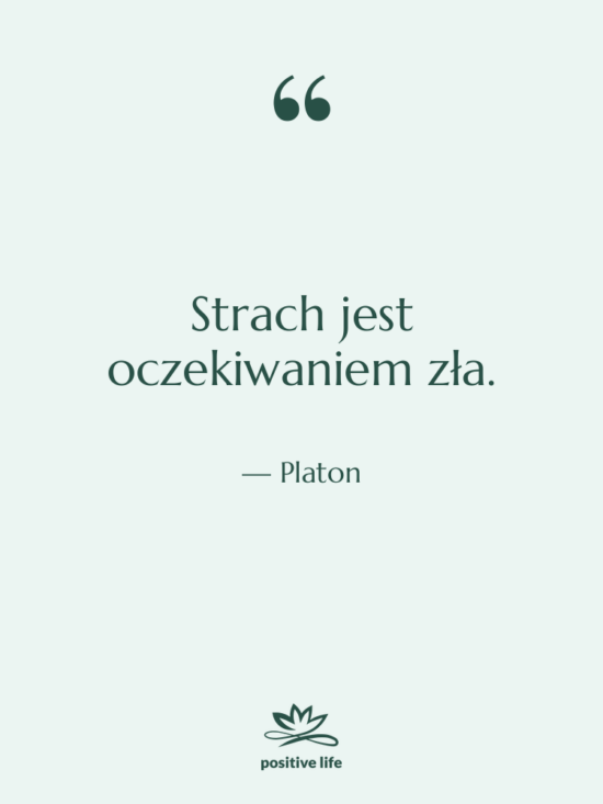 Cytat: Platon - Strach jest oczekiwaniem zła.
