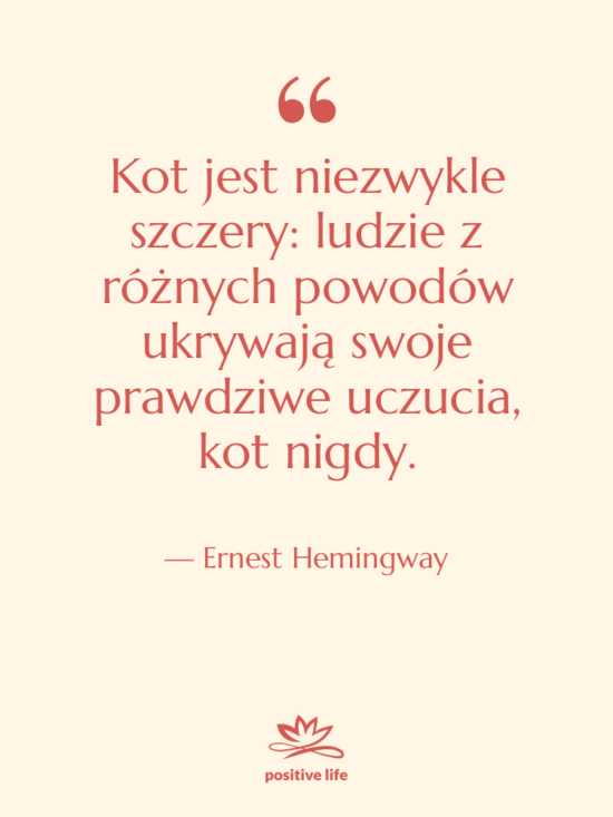 Cytat: Ernest Hemingway - Kot jest niezwykle szczery: ludzie&hellip;