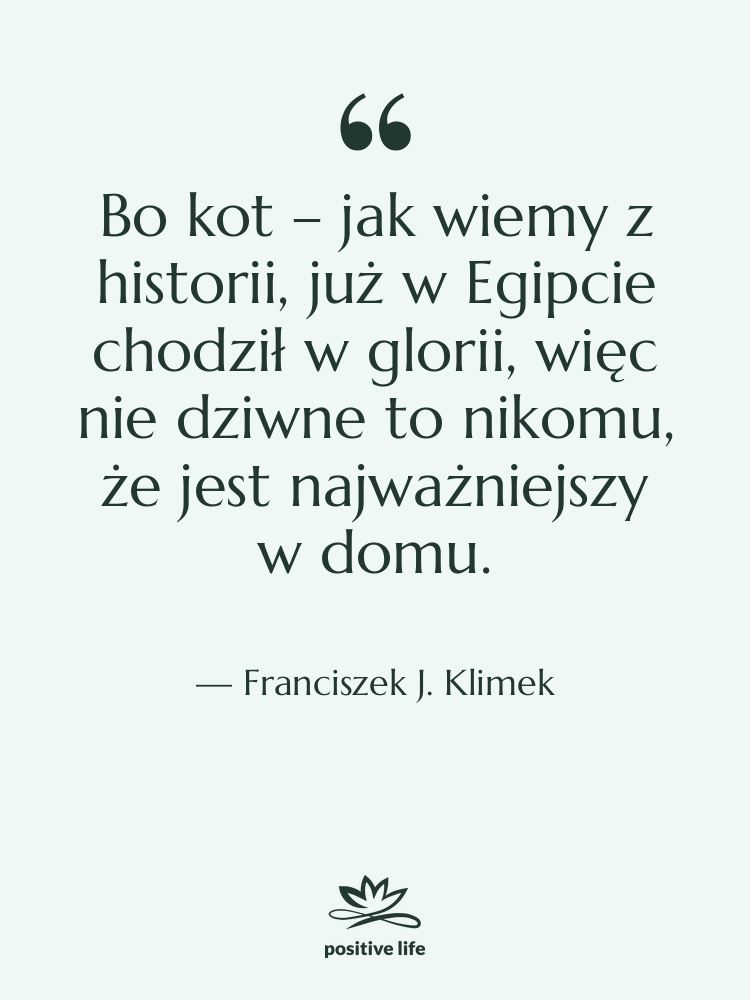 Cytat: Franciszek J. Klimek - Bo kot – jak wiemy&hellip;