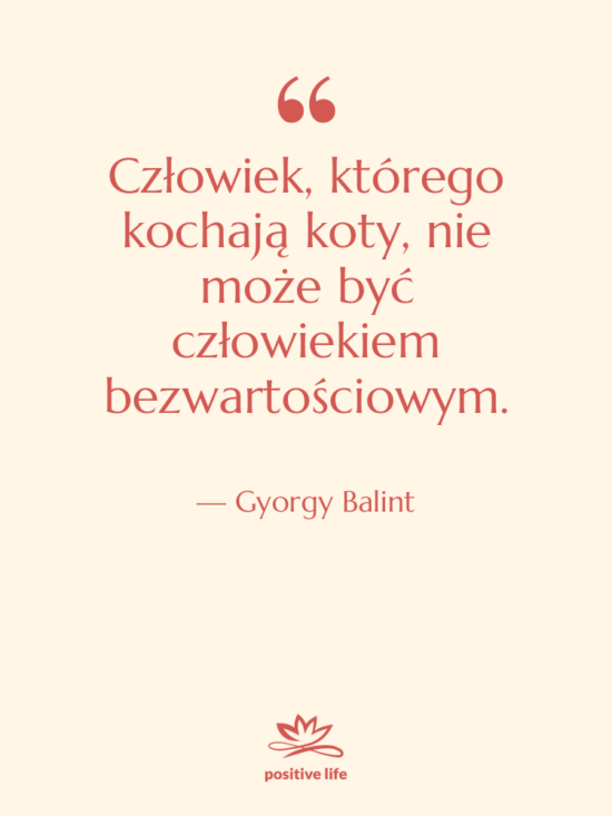 Cytat: Gyorgy Balint - Człowiek, którego kochają koty, nie&hellip;