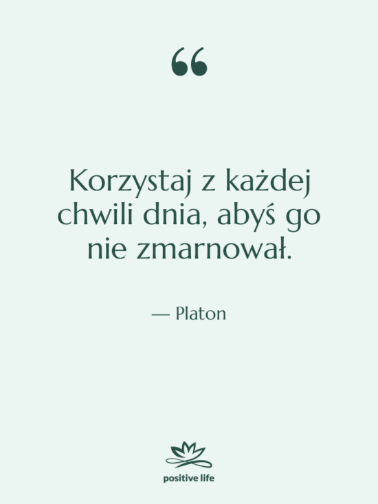 Cytat: Platon - Korzystaj z każdej chwili dnia,&hellip;